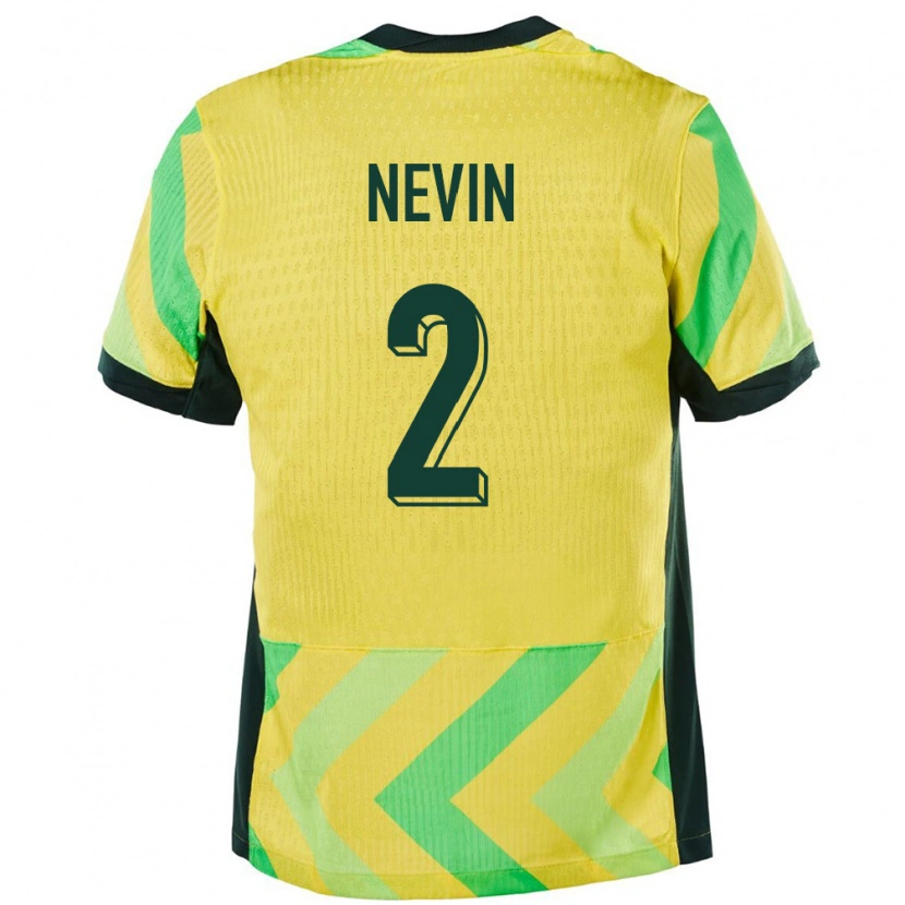 Danxen Mænd Australien Courtney Nevin #2 Gylden Hjemmebane Spillertrøjer 24-26 Trøje T-Shirt