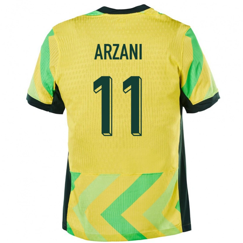 Danxen Mænd Australien Daniel Arzani #11 Gylden Hjemmebane Spillertrøjer 24-26 Trøje T-Shirt
