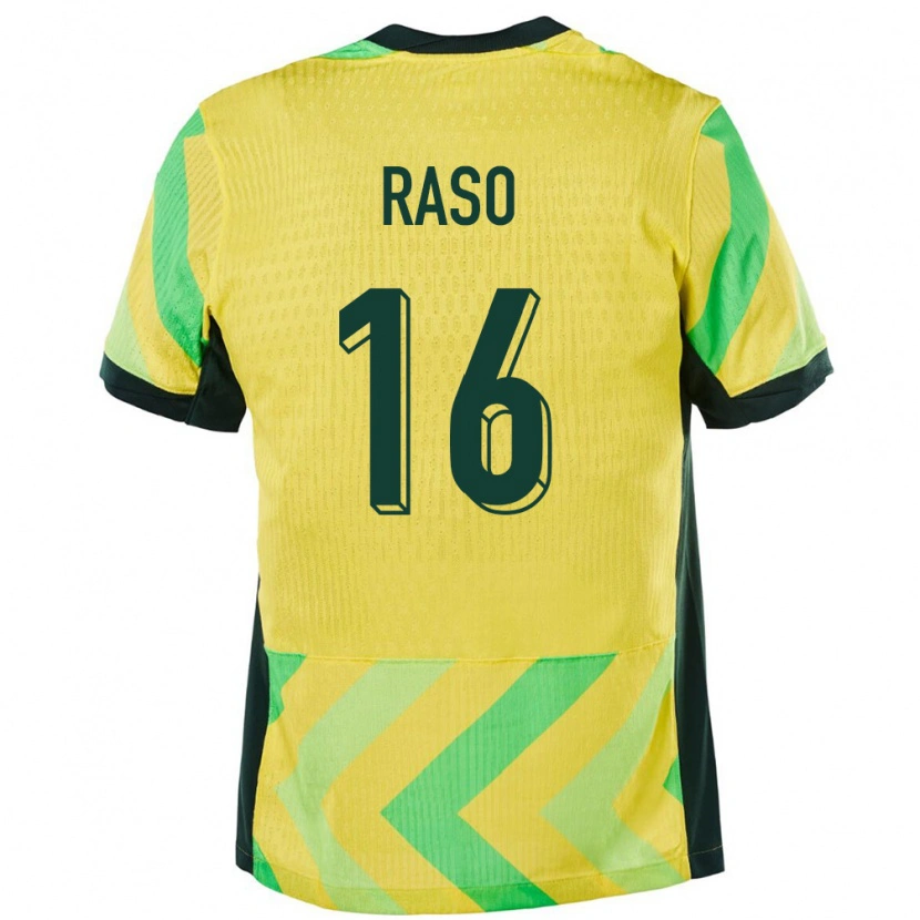 Danxen Mænd Australien Hayley Raso #16 Gylden Hjemmebane Spillertrøjer 24-26 Trøje T-Shirt