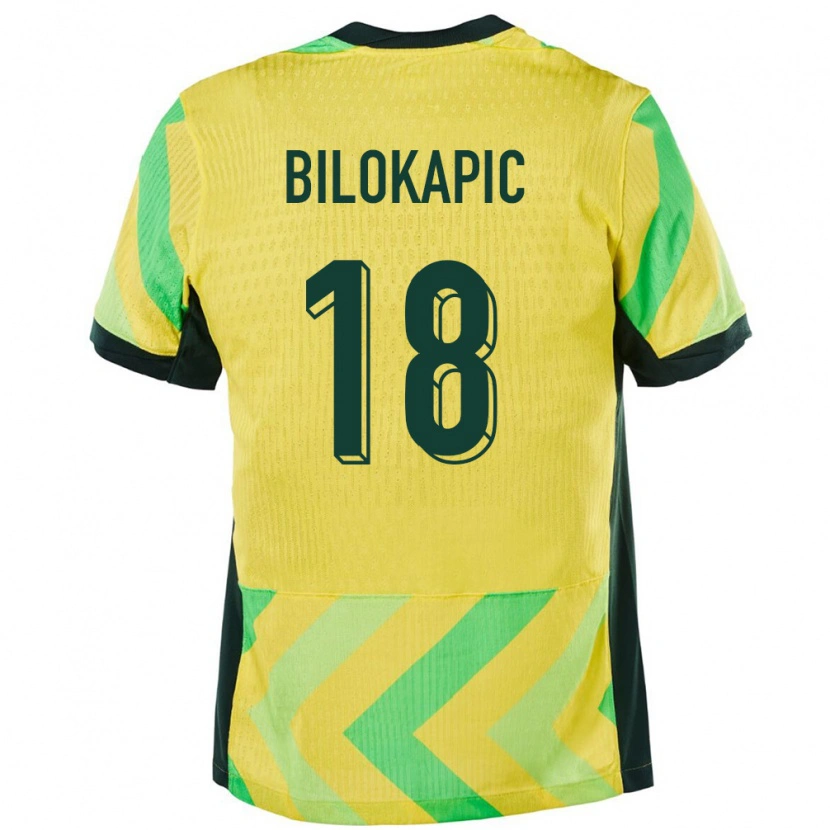 Danxen Mænd Australien Nicholas Bilokapic #18 Gylden Hjemmebane Spillertrøjer 24-26 Trøje T-Shirt