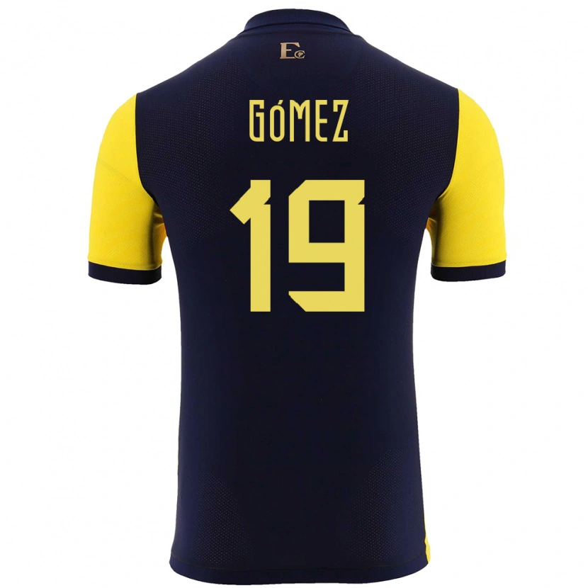 Danxen Mænd Ecuador Aníbal Gómez #19 Gul Hjemmebane Spillertrøjer 24-26 Trøje T-Shirt