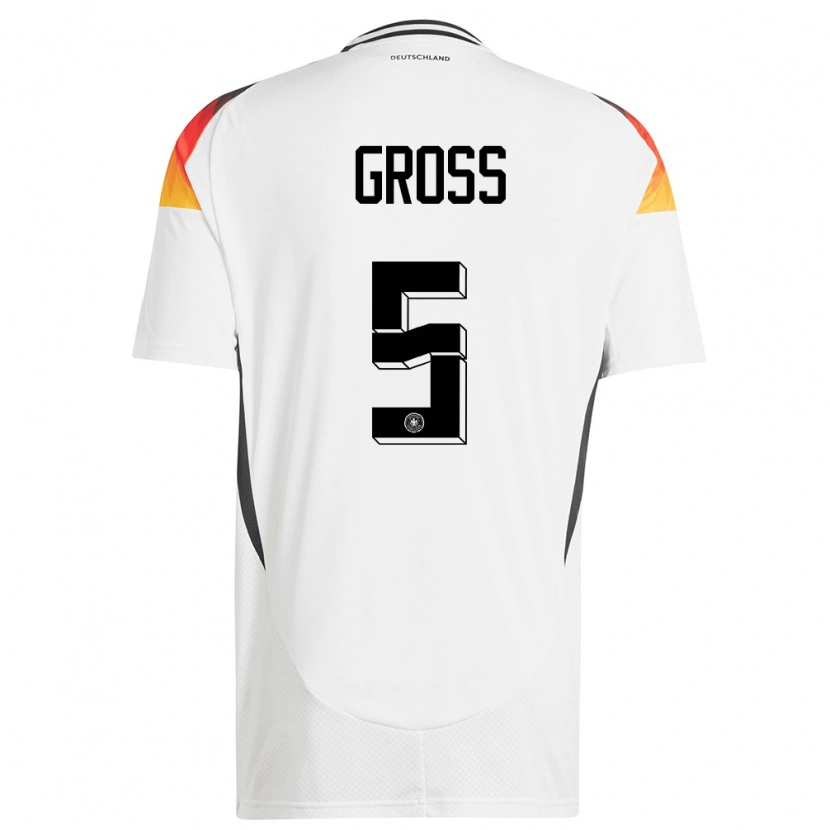 Danxen Mænd Tyskland Pascal Groß #5 Hvid Hjemmebane Spillertrøjer 24-26 Trøje T-Shirt