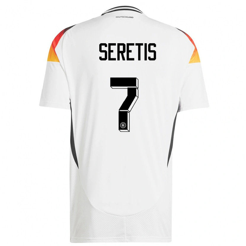 Danxen Mænd Tyskland Isaiah Seretis #7 Hvid Hjemmebane Spillertrøjer 24-26 Trøje T-Shirt
