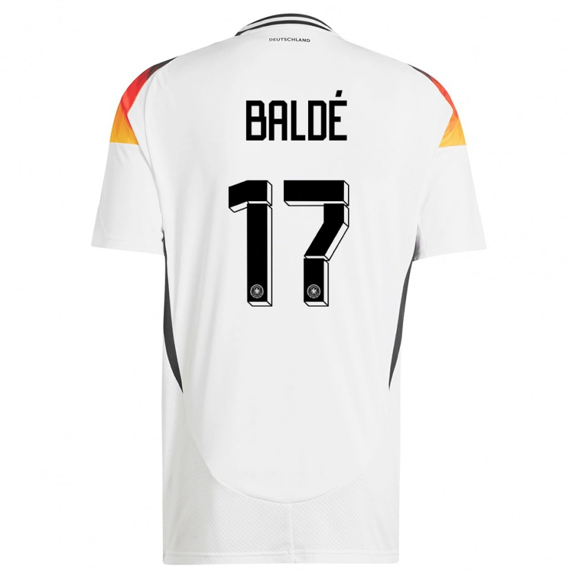 Danxen Mænd Tyskland Fabio Baldé #17 Hvid Hjemmebane Spillertrøjer 24-26 Trøje T-Shirt