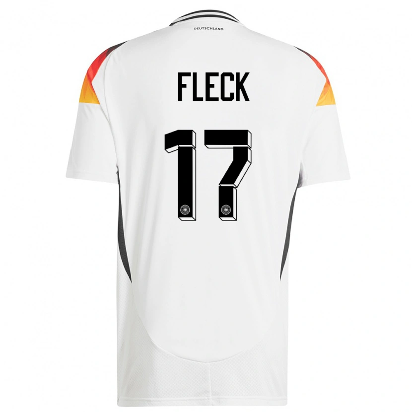 Danxen Mænd Tyskland Fritz Fleck #17 Hvid Hjemmebane Spillertrøjer 24-26 Trøje T-Shirt