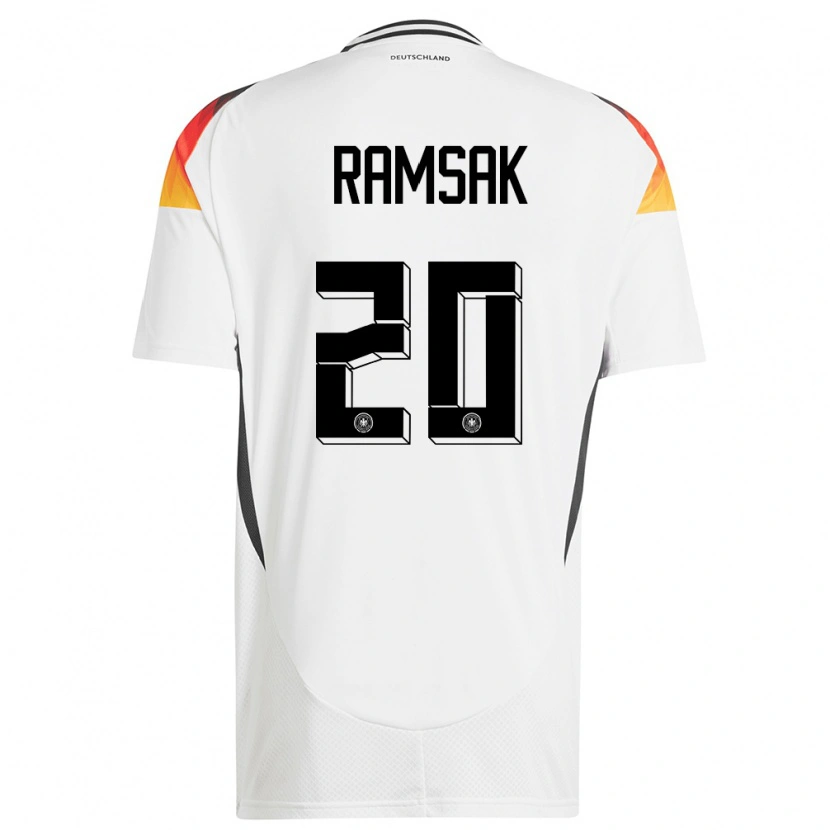 Danxen Mænd Tyskland Robert Ramsak #20 Hvid Hjemmebane Spillertrøjer 24-26 Trøje T-Shirt