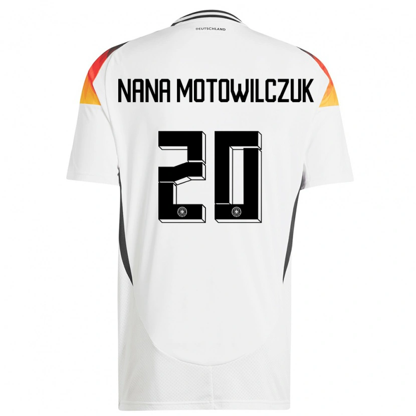Danxen Mænd Tyskland Kevin Nana Motowilczuk #20 Hvid Hjemmebane Spillertrøjer 24-26 Trøje T-Shirt