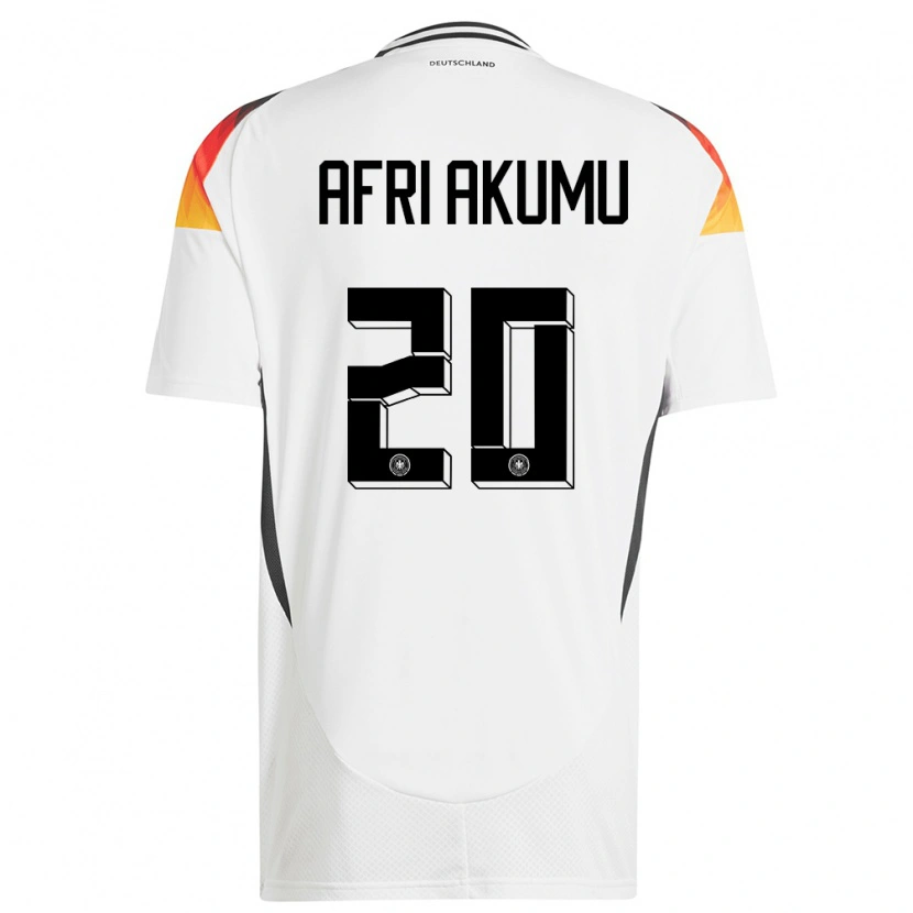 Danxen Mænd Tyskland Maik Afri Akumu #20 Hvid Hjemmebane Spillertrøjer 24-26 Trøje T-Shirt