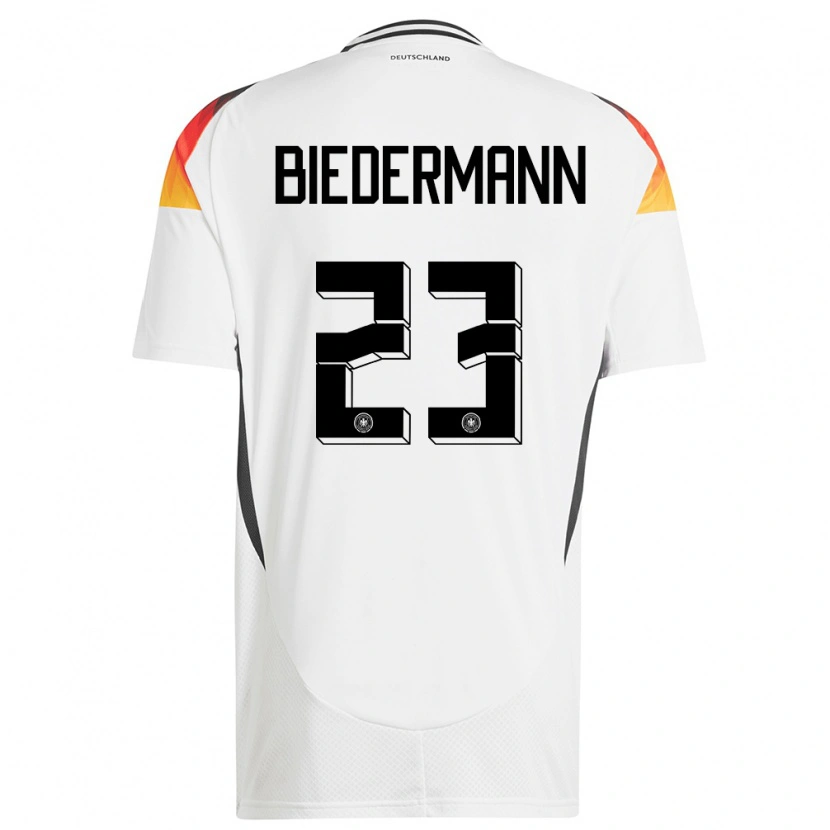 Danxen Mænd Tyskland Nico Biedermann #23 Hvid Hjemmebane Spillertrøjer 24-26 Trøje T-Shirt