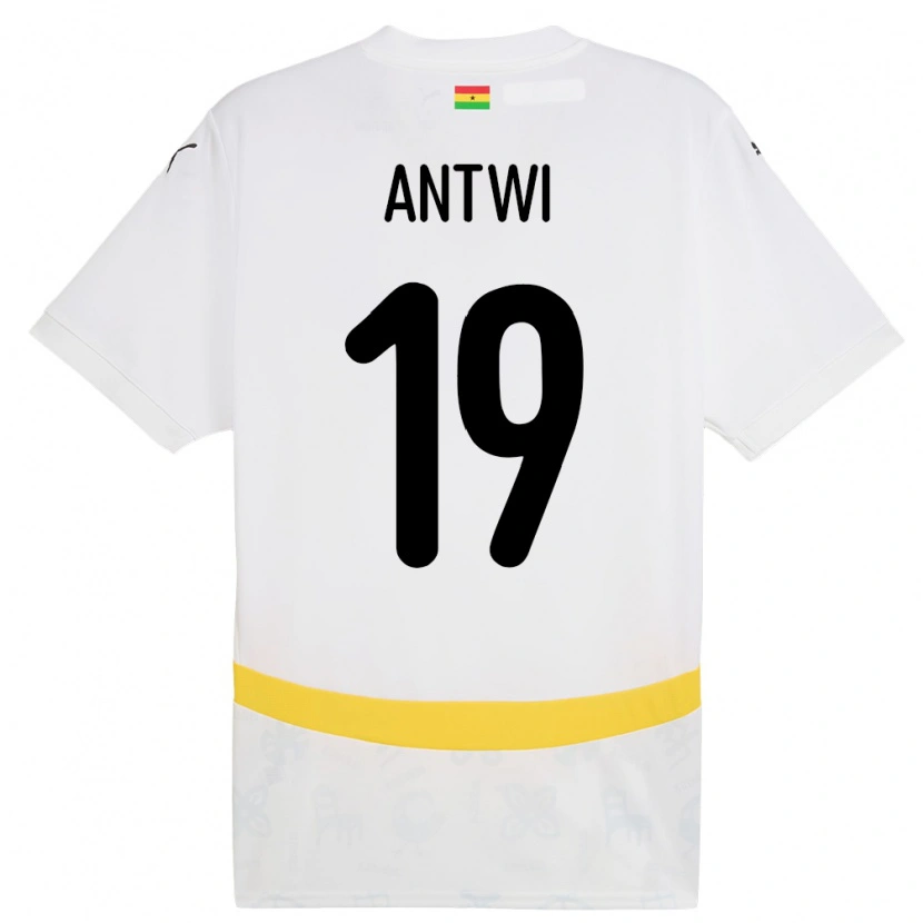 Danxen Mænd Ghana Emmanuel Antwi #19 Hvid Hjemmebane Spillertrøjer 24-26 Trøje T-Shirt