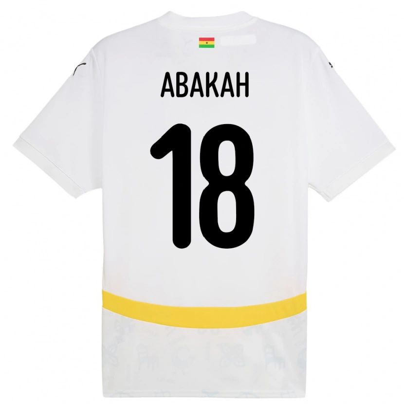 Danxen Mænd Ghana Philomena Abakah #18 Hvid Hjemmebane Spillertrøjer 24-26 Trøje T-Shirt