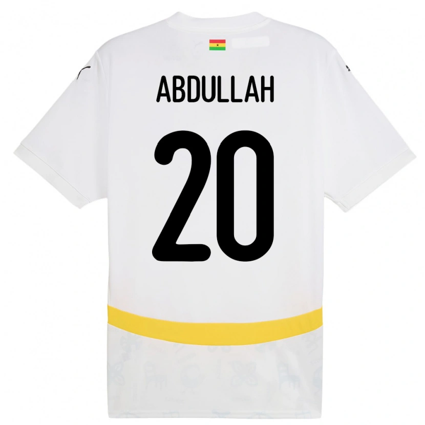 Danxen Mænd Ghana Razak Abdullah #20 Hvid Hjemmebane Spillertrøjer 24-26 Trøje T-Shirt