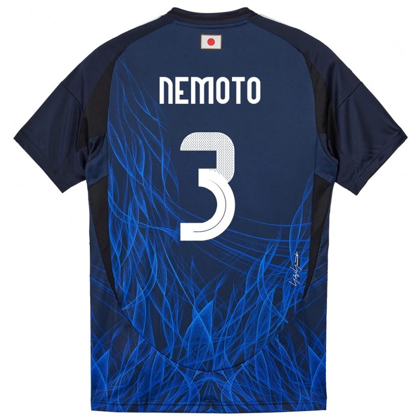 Danxen Mænd Japan Kenta Nemoto #3 Mørkeblå Hjemmebane Spillertrøjer 24-26 Trøje T-Shirt