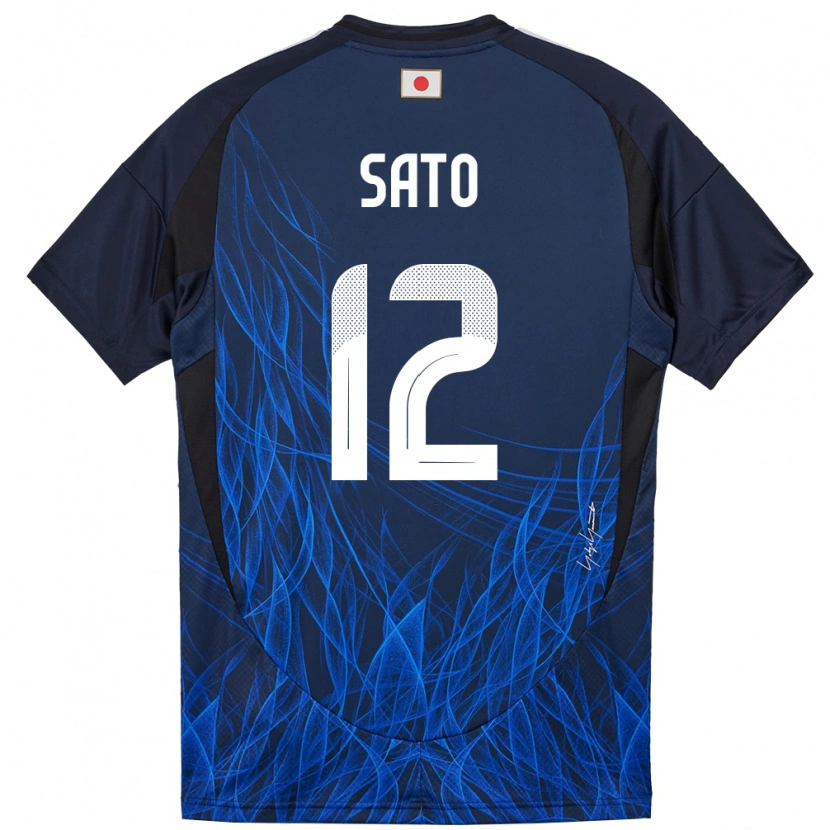 Danxen Mænd Japan Rikuto Sato #12 Mørkeblå Hjemmebane Spillertrøjer 24-26 Trøje T-Shirt