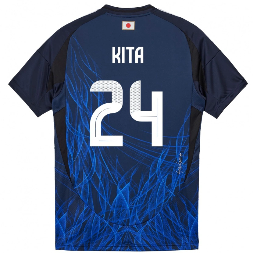 Danxen Mænd Japan Kazunari Kita #24 Mørkeblå Hjemmebane Spillertrøjer 24-26 Trøje T-Shirt