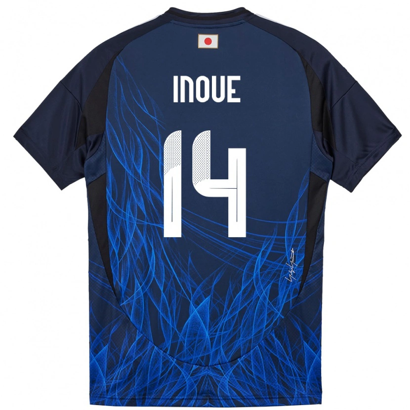 Danxen Mænd Japan Ayaka Inoue #14 Mørkeblå Hjemmebane Spillertrøjer 24-26 Trøje T-Shirt