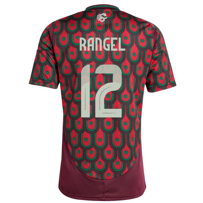Danxen Mænd Mexico Raúl Rangel #12 Rødbrun Hjemmebane Spillertrøjer 24-26 Trøje T-Shirt