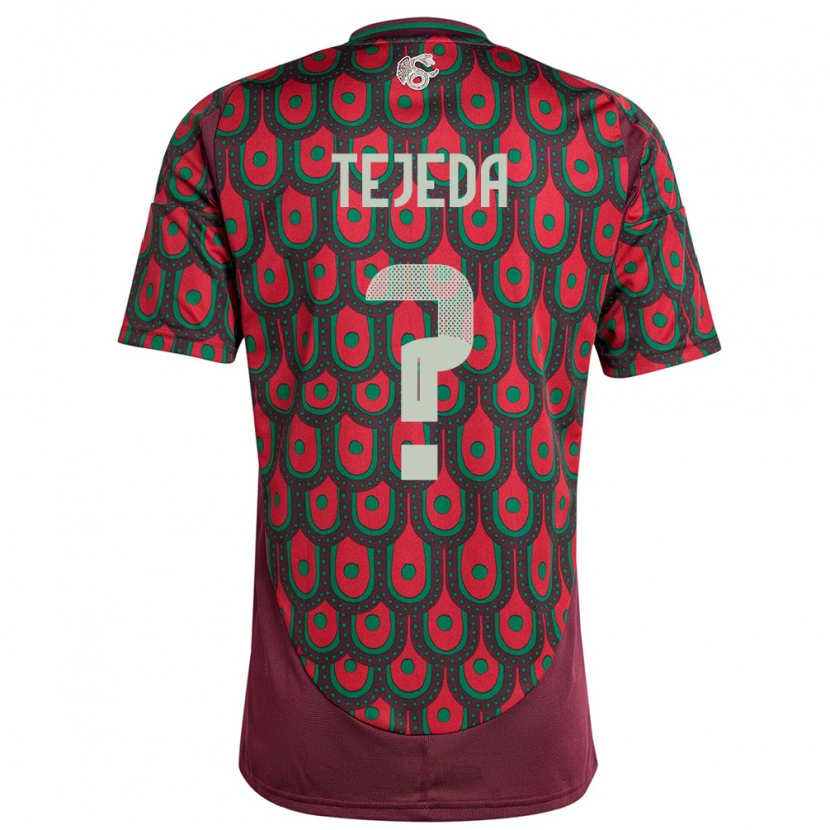Danxen Mænd Mexico Saulo Tejeda #0 Rødbrun Hjemmebane Spillertrøjer 24-26 Trøje T-Shirt