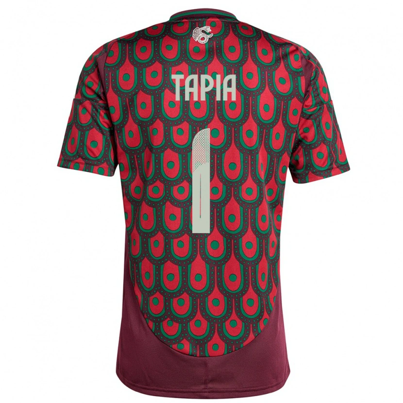 Danxen Mænd Mexico Fernando Tapia #1 Rødbrun Hjemmebane Spillertrøjer 24-26 Trøje T-Shirt