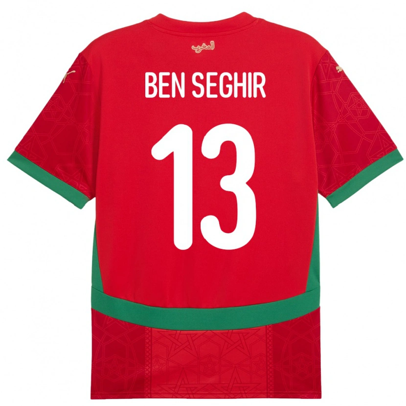 Danxen Mænd Marokko Eliesse Ben Seghir #13 Rød Hjemmebane Spillertrøjer 24-26 Trøje T-Shirt