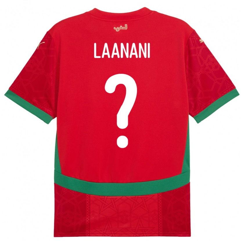 Danxen Mænd Marokko Kamal Laanani #0 Rød Hjemmebane Spillertrøjer 24-26 Trøje T-Shirt