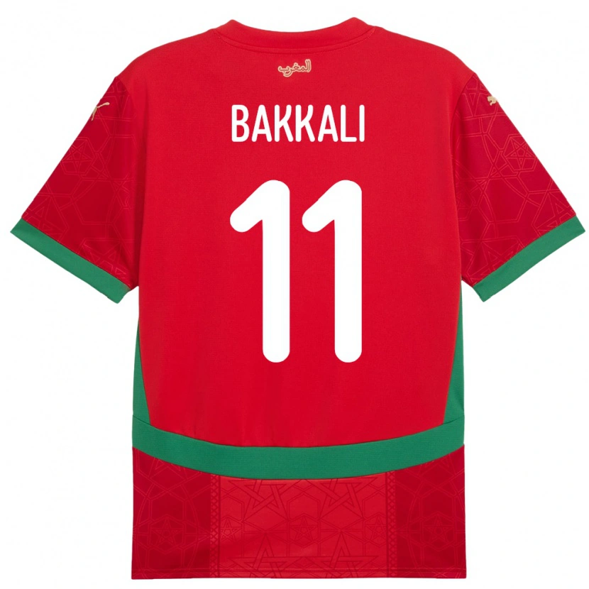 Danxen Mænd Marokko Mohamade Bakkali #11 Rød Hjemmebane Spillertrøjer 24-26 Trøje T-Shirt
