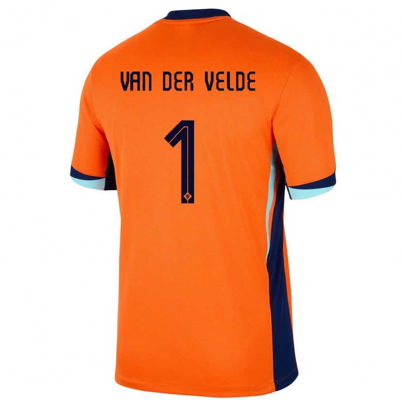 Danxen Mænd Holland Valentijn Van Der Velde #1 Orange Hjemmebane Spillertrøjer 24-26 Trøje T-Shirt