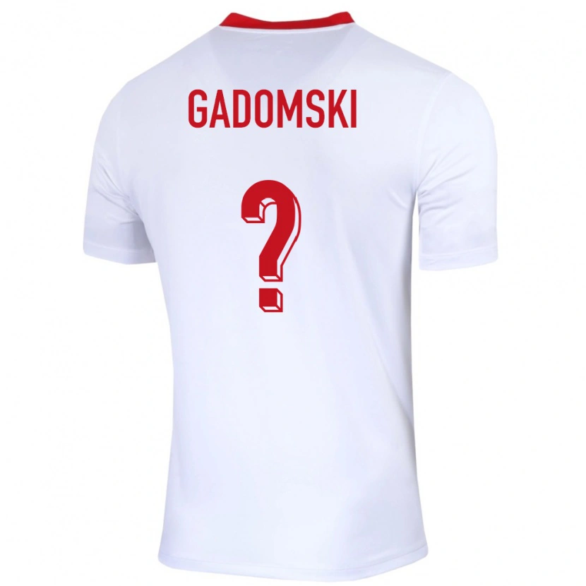 Danxen Mænd Polen Franciszek Gadomski #0 Hvid Hjemmebane Spillertrøjer 24-26 Trøje T-Shirt