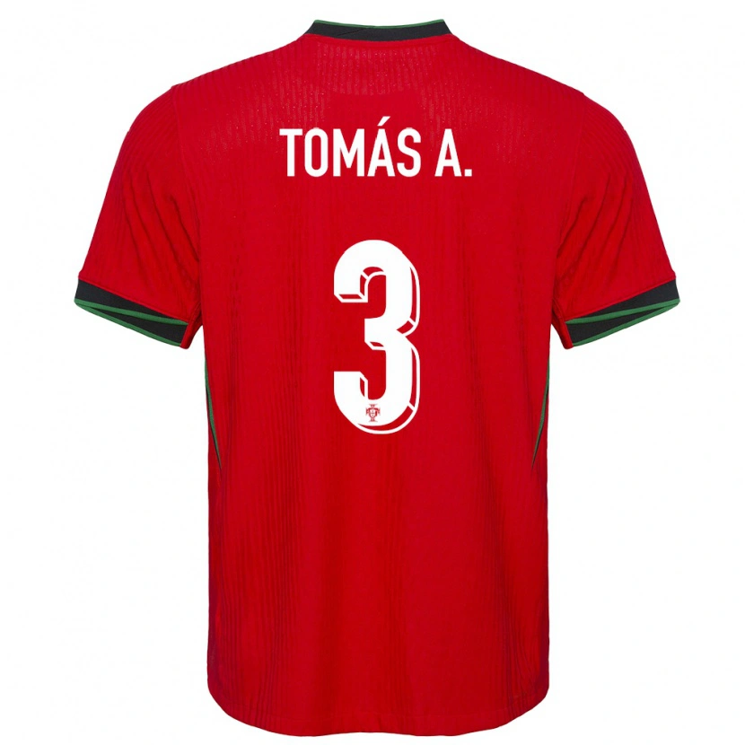 Danxen Mænd Portugal Tomás Araújo #3 Rød Hjemmebane Spillertrøjer 24-26 Trøje T-Shirt