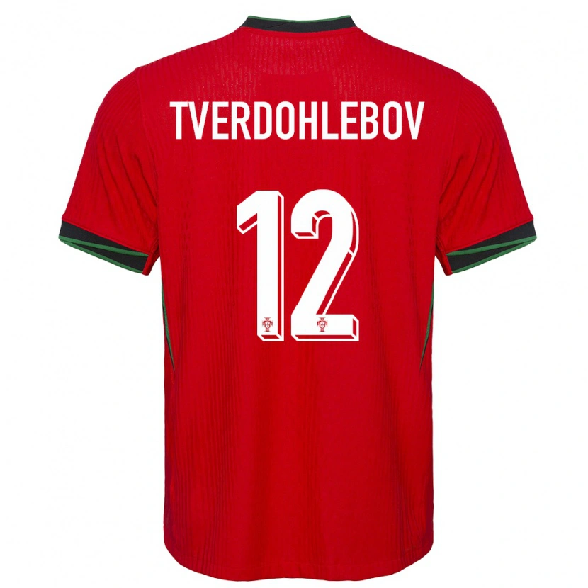 Danxen Mænd Portugal Alex Tverdohlebov #12 Rød Hjemmebane Spillertrøjer 24-26 Trøje T-Shirt