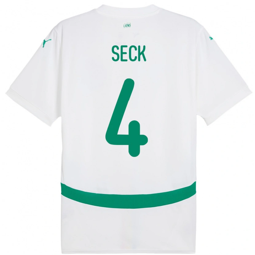 Danxen Mænd Senegal Abdoulaye Seck #4 Hvid Hjemmebane Spillertrøjer 24-26 Trøje T-Shirt