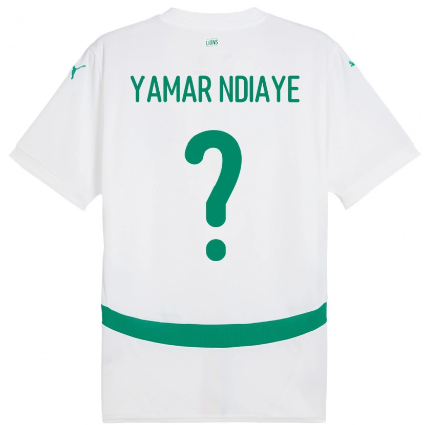 Danxen Mænd Senegal El Hadj Yamar Ndiaye #0 Hvid Hjemmebane Spillertrøjer 24-26 Trøje T-Shirt