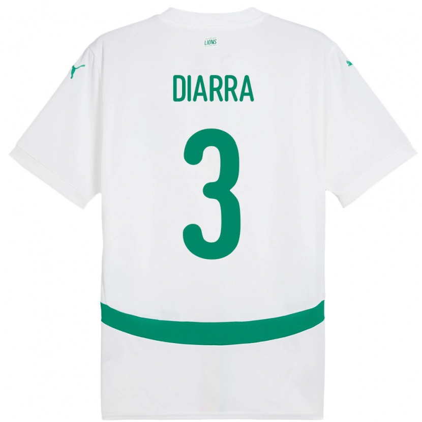 Danxen Mænd Senegal Djibril Diarra #3 Hvid Hjemmebane Spillertrøjer 24-26 Trøje T-Shirt