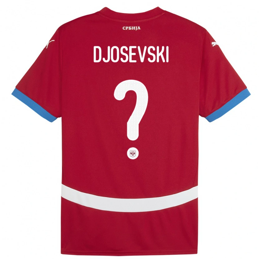 Danxen Mænd Serbien Stefan Djosevski #0 Rød Hjemmebane Spillertrøjer 24-26 Trøje T-Shirt