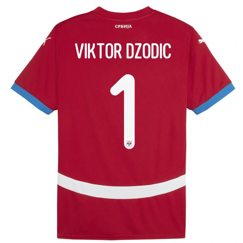Danxen Mænd Serbien Viktor Dzodic #1 Rød Hjemmebane Spillertrøjer 24-26 Trøje T-Shirt