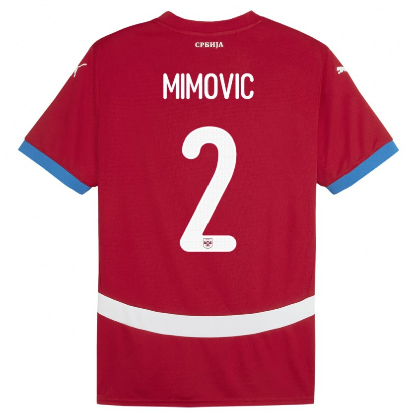 Danxen Mænd Serbien Ognjen Mimovic #2 Rød Hjemmebane Spillertrøjer 24-26 Trøje T-Shirt