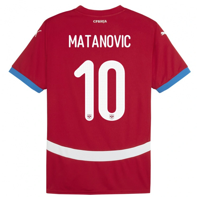 Danxen Mænd Serbien Ognjen Matanovic #10 Rød Hjemmebane Spillertrøjer 24-26 Trøje T-Shirt