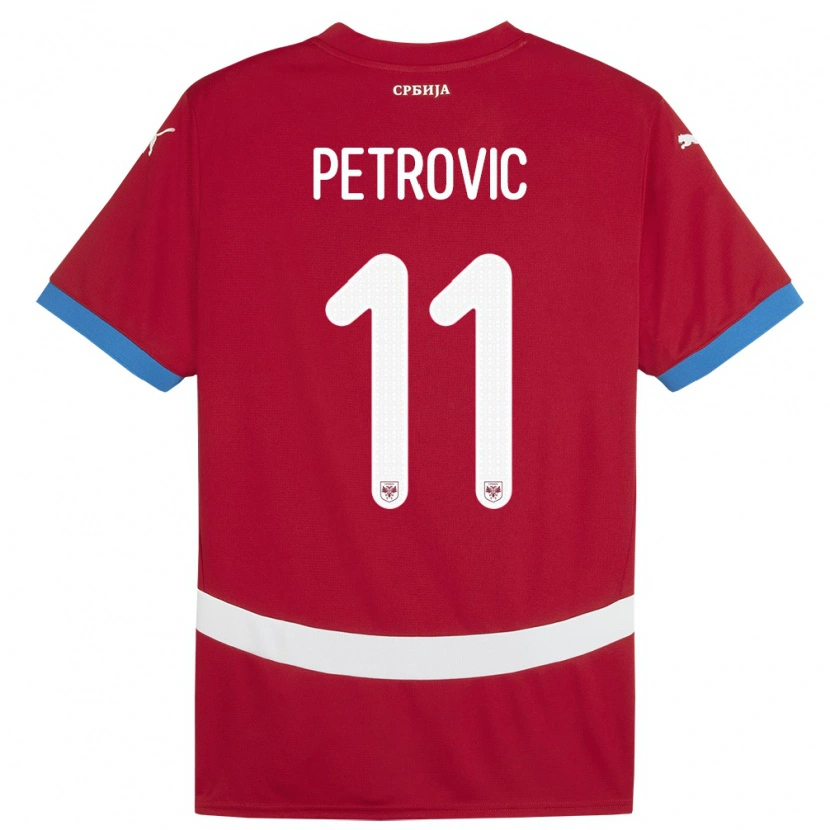 Danxen Mænd Serbien Aleksa Petrovic #11 Rød Hjemmebane Spillertrøjer 24-26 Trøje T-Shirt