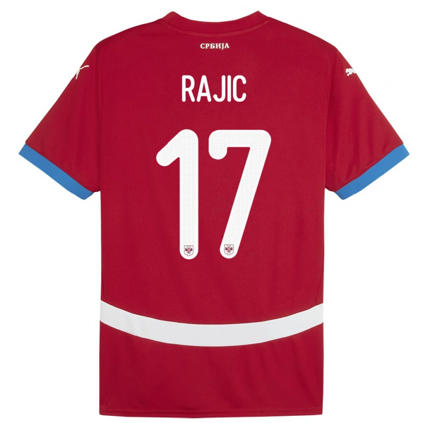Danxen Mænd Serbien Aleksa Rajic #17 Rød Hjemmebane Spillertrøjer 24-26 Trøje T-Shirt