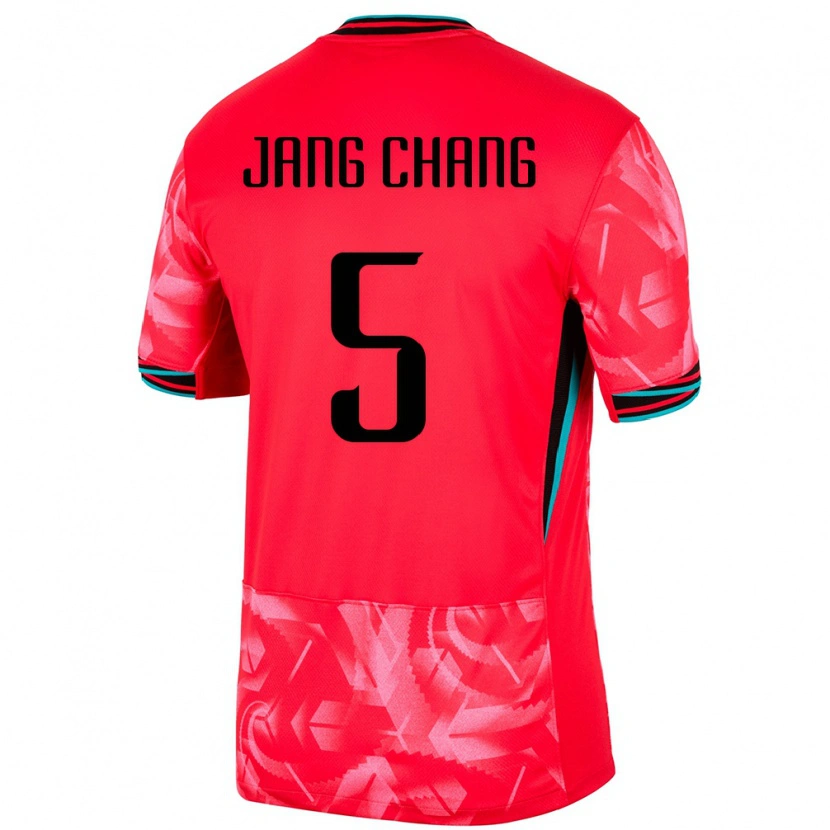 Danxen Mænd Sydkorea Jang Chang #5 Rød Hjemmebane Spillertrøjer 24-26 Trøje T-Shirt