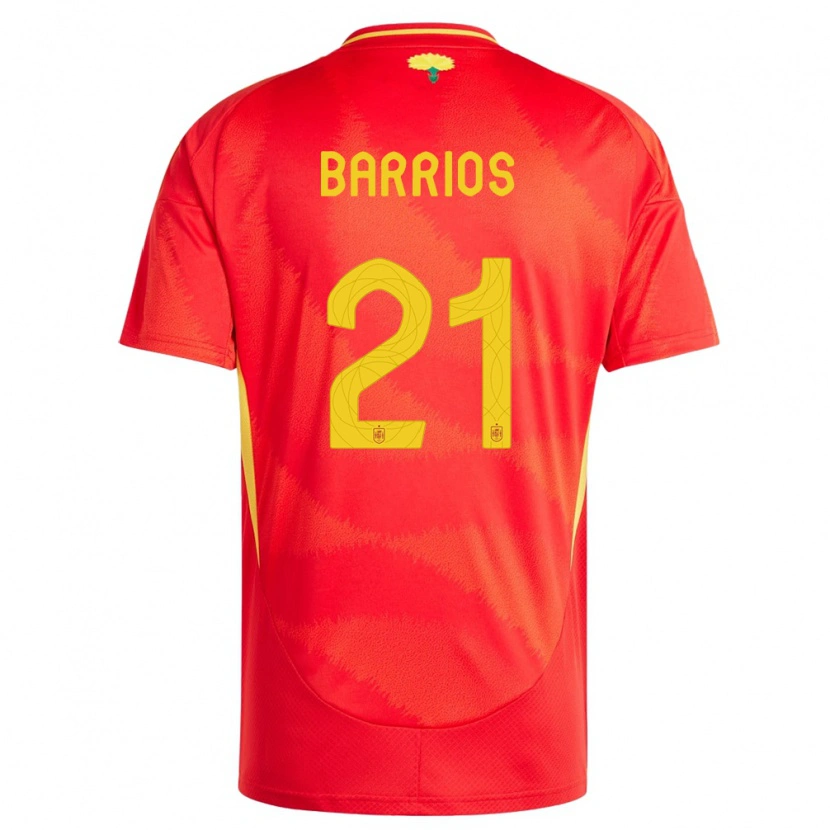 Danxen Mænd Spanien Pablo Barrios #21 Rød Hjemmebane Spillertrøjer 24-26 Trøje T-Shirt