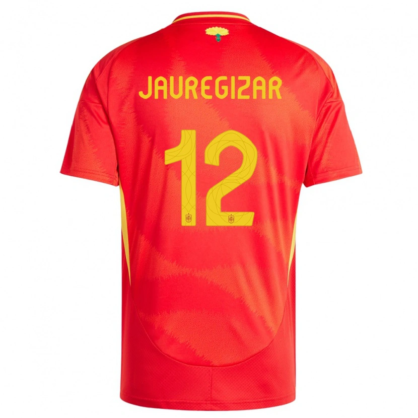 Danxen Mænd Spanien Mikel Jauregizar #12 Rød Hjemmebane Spillertrøjer 24-26 Trøje T-Shirt