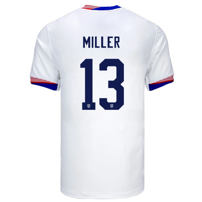 Danxen Mænd Usa Peyton Miller #13 Hvid Hjemmebane Spillertrøjer 24-26 Trøje T-Shirt