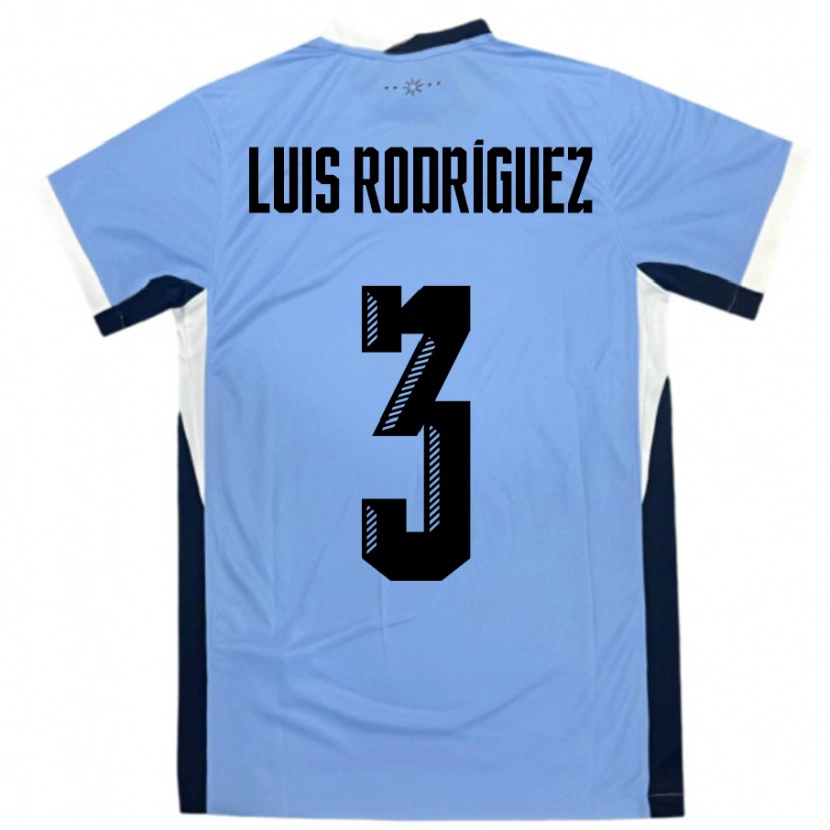 Danxen Mænd Uruguay José Luis Rodríguez #3 Hvid Sort Hjemmebane Spillertrøjer 24-26 Trøje T-Shirt
