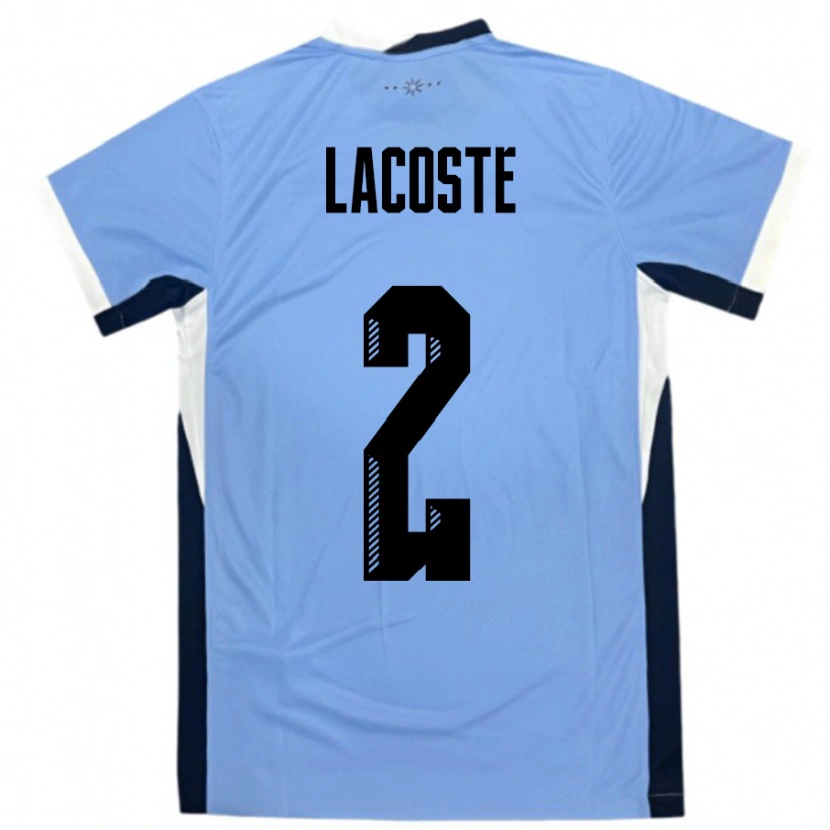 Danxen Mænd Uruguay Stephanie Lacoste #2 Hvid Sort Hjemmebane Spillertrøjer 24-26 Trøje T-Shirt