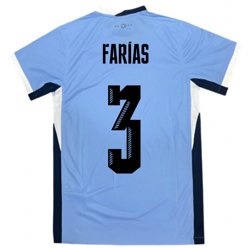 Danxen Mænd Uruguay Daiana Farias #3 Hvid Sort Hjemmebane Spillertrøjer 24-26 Trøje T-Shirt