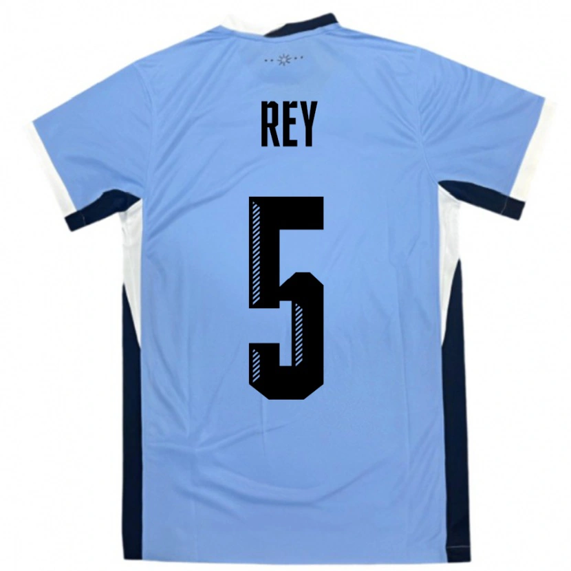 Danxen Mænd Uruguay Rodrigo Rey #5 Hvid Sort Hjemmebane Spillertrøjer 24-26 Trøje T-Shirt