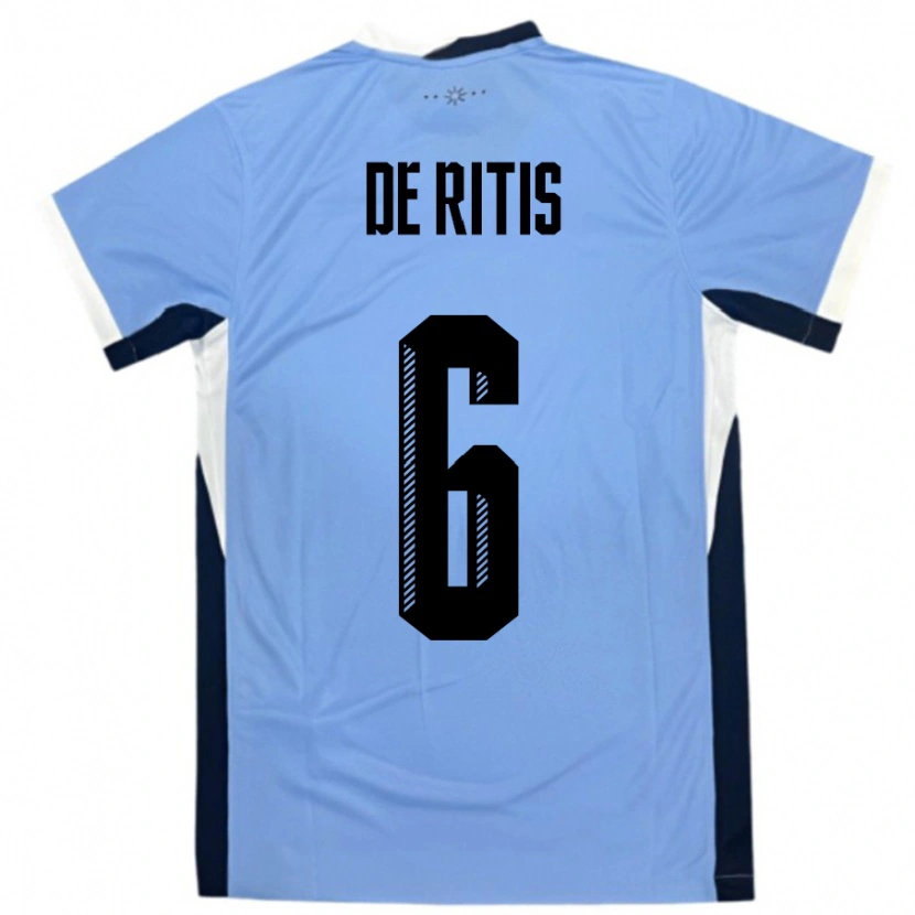Danxen Mænd Uruguay Mathias De Ritis #6 Hvid Sort Hjemmebane Spillertrøjer 24-26 Trøje T-Shirt