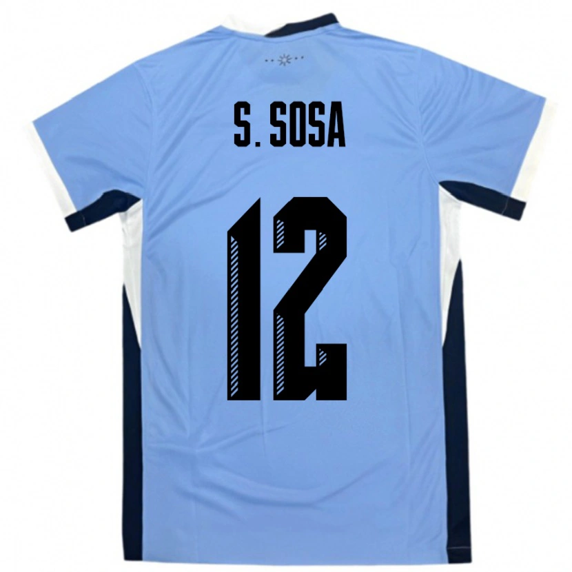 Danxen Mænd Uruguay Sebastian Sosa #12 Hvid Sort Hjemmebane Spillertrøjer 24-26 Trøje T-Shirt