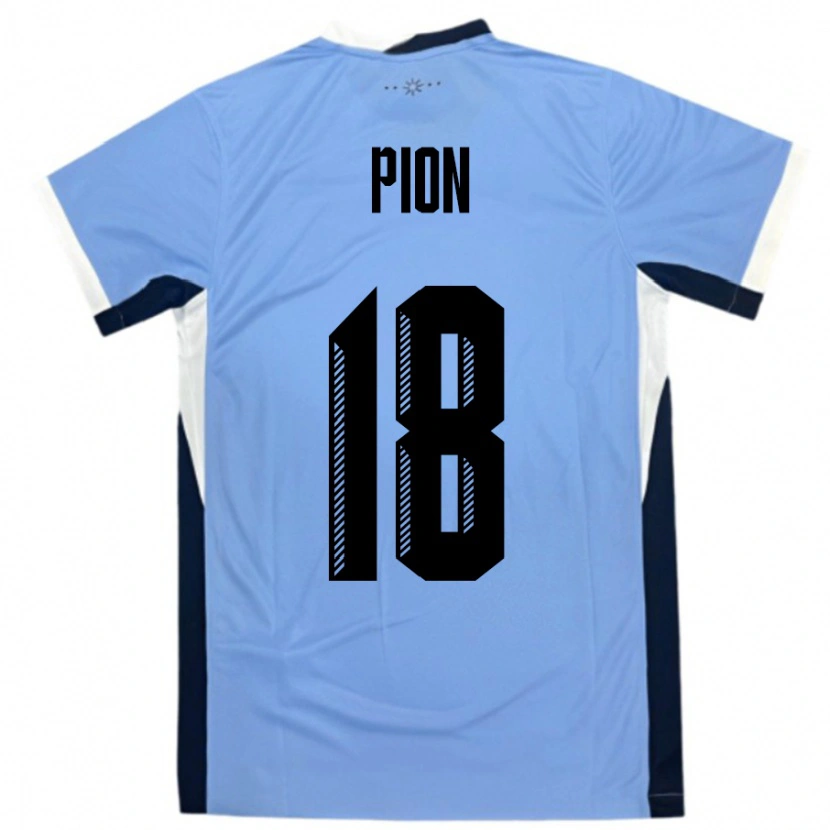 Danxen Mænd Uruguay Mariana Pion #18 Hvid Sort Hjemmebane Spillertrøjer 24-26 Trøje T-Shirt